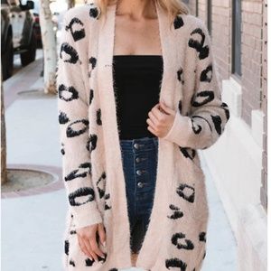 Leopard Eyelash Cardigan